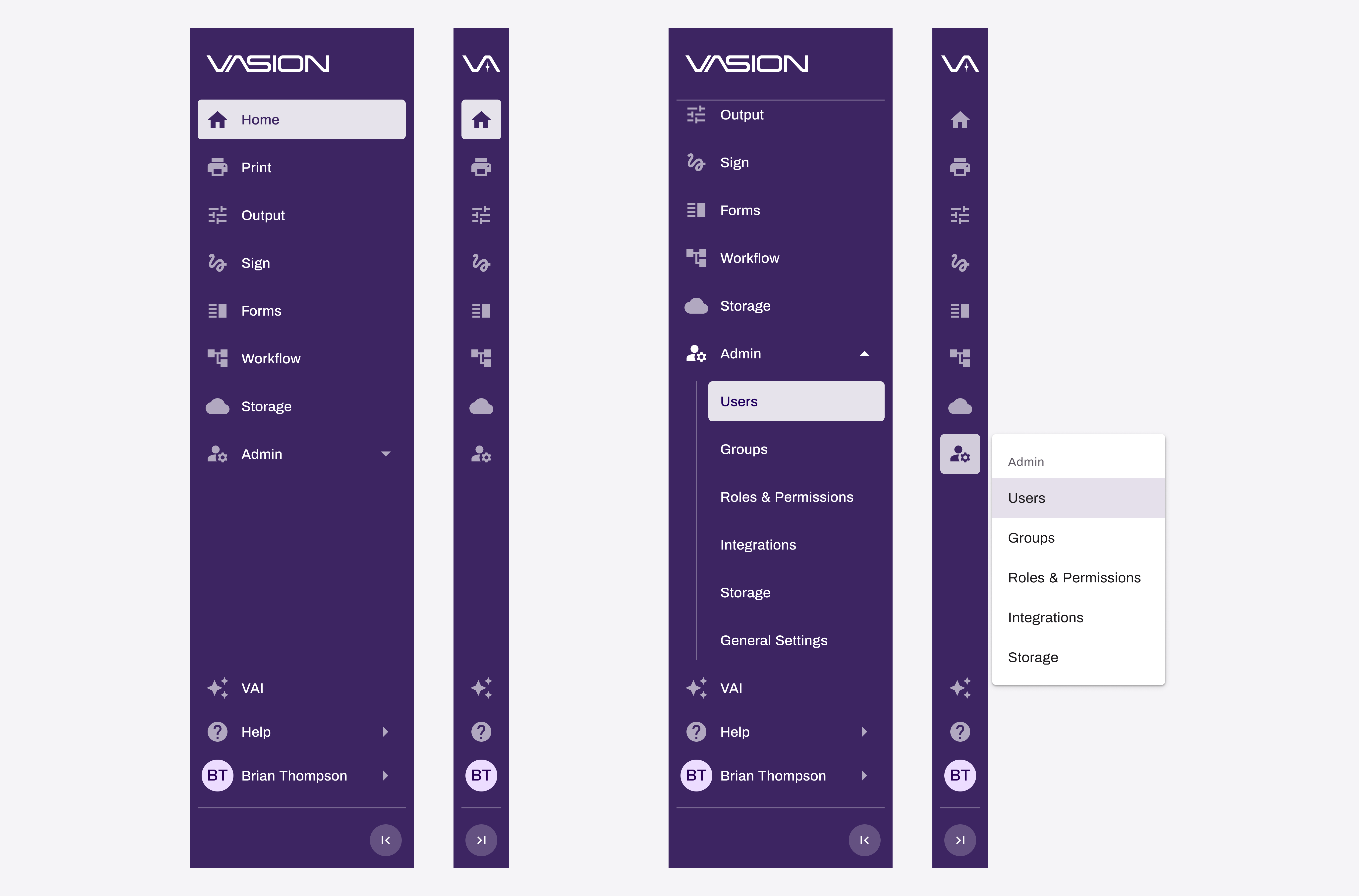 Redesigned Vasion Automate platform navigation.