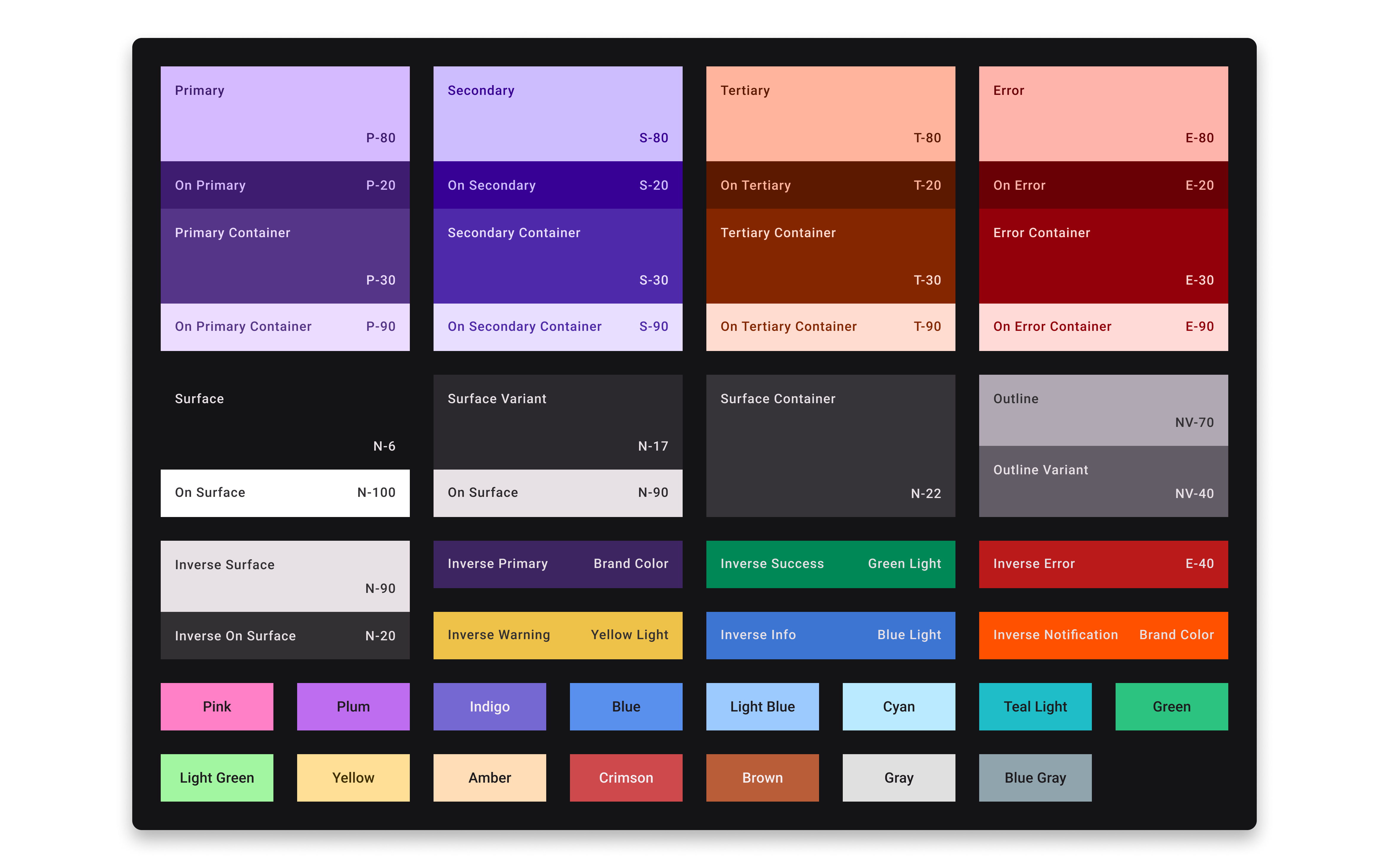 Vasion Design System dark mode color tokens