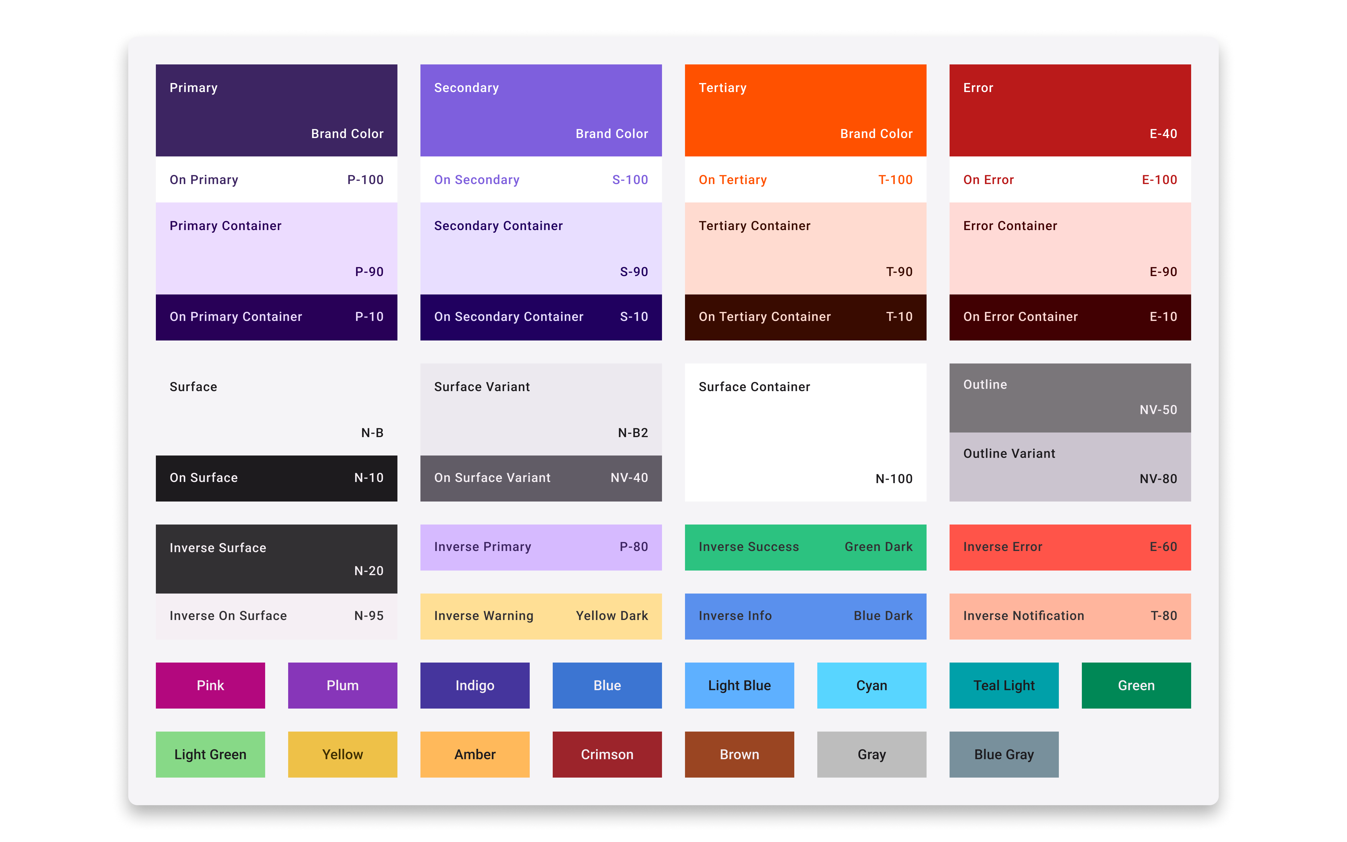 Vasion Design System light mode color tokens