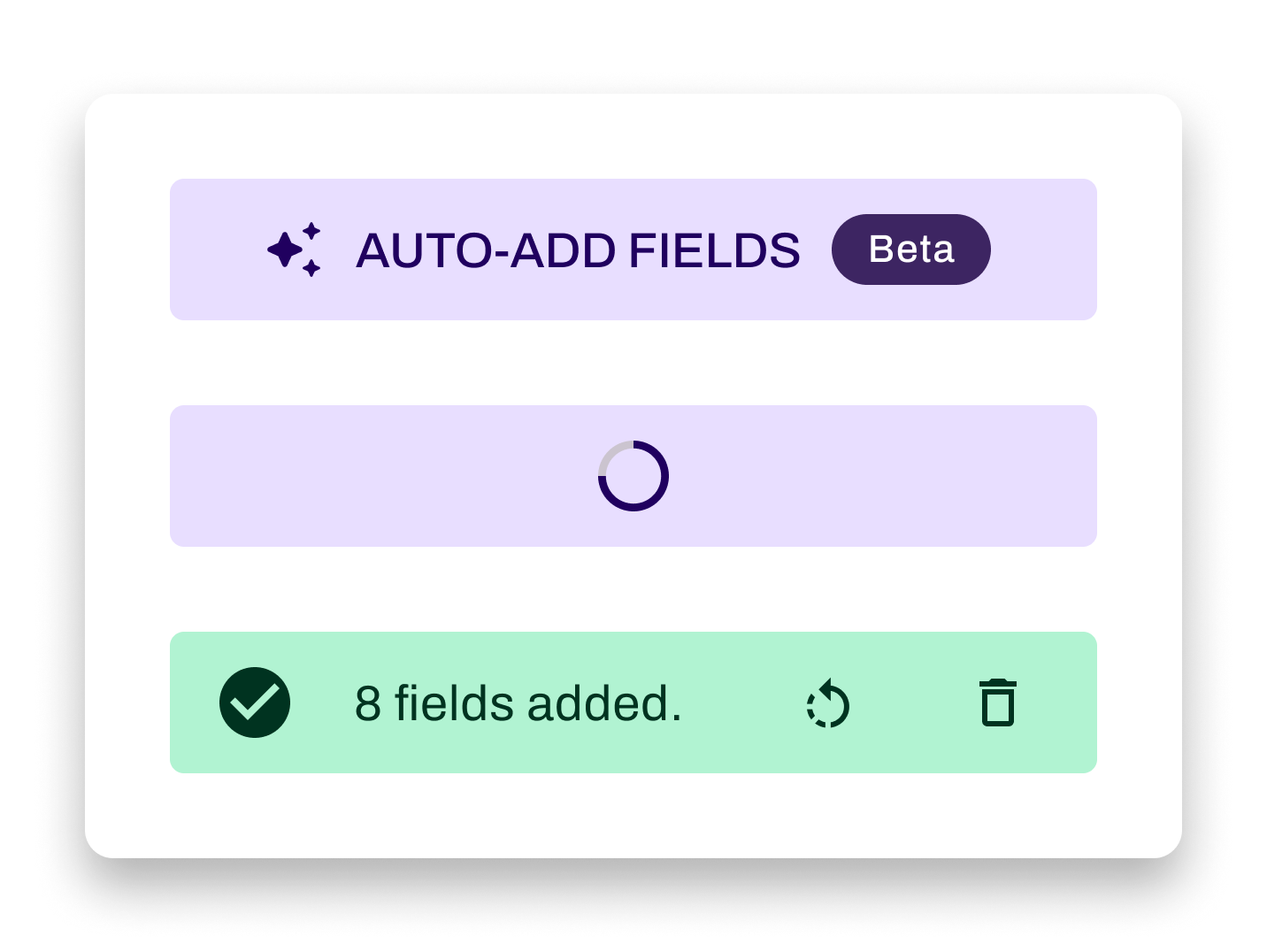 AI automatically adds fields to a document, drastically reducing setup time.