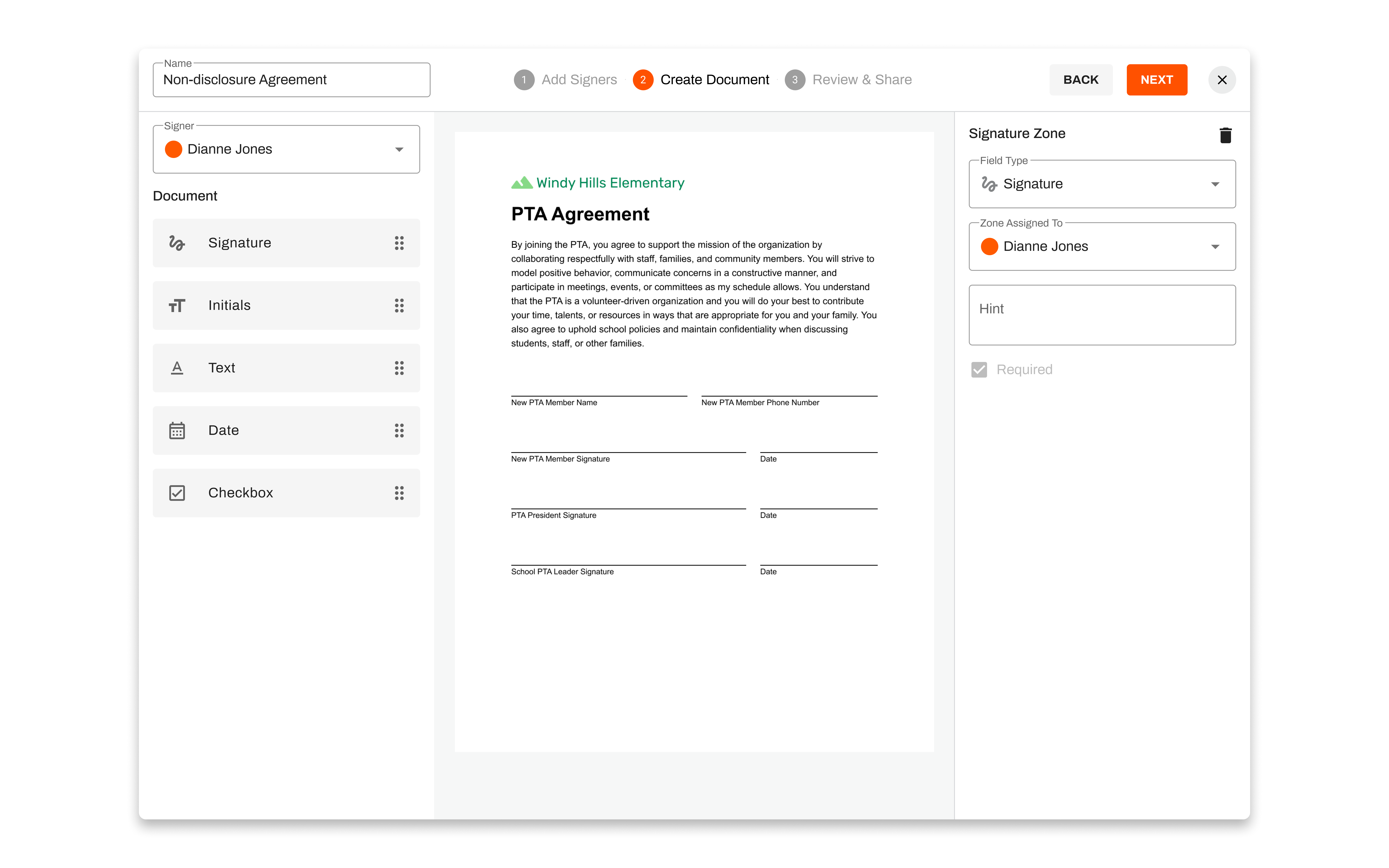 Original outdated signature tool design